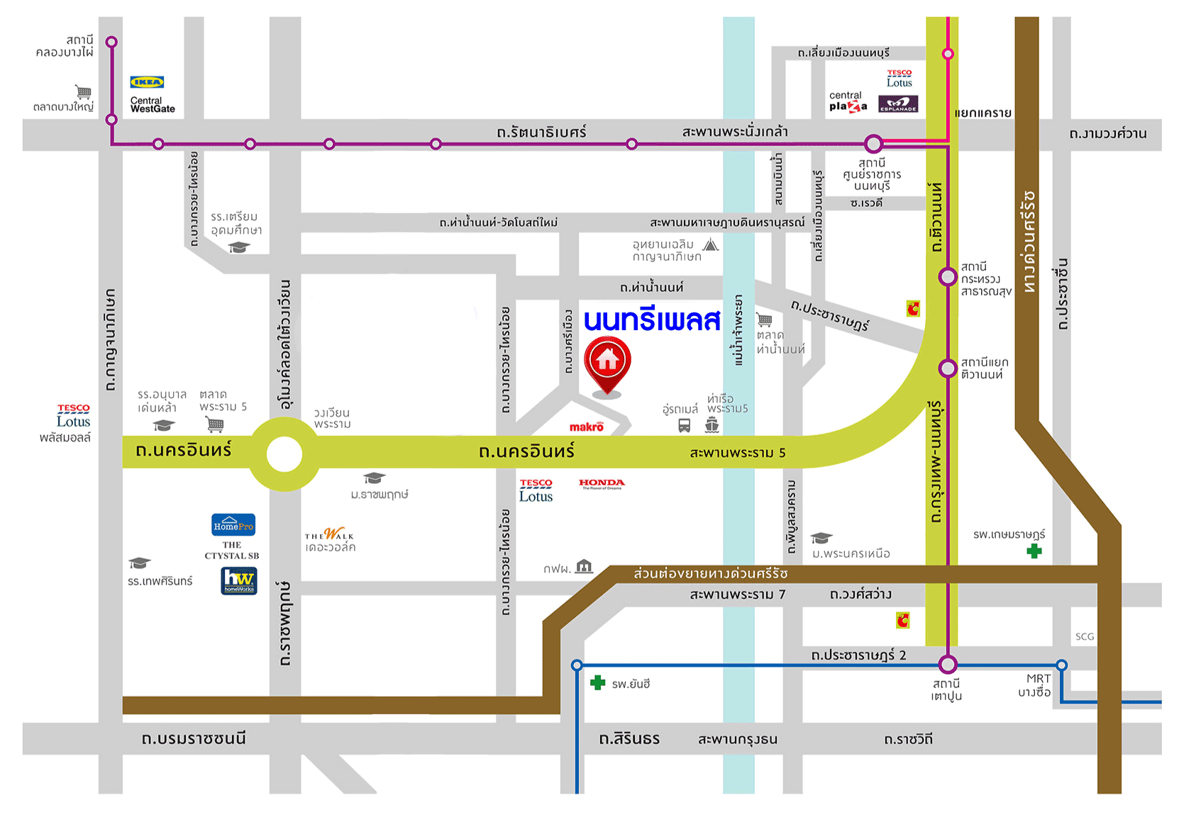 บ้านมือสองตกแต่งใหม่ ม.นนทรีเพลส พระราม5-นครอินทร์ ทาวน์โฮม 3 ชั้น เนื้อที่ 19.5 ตร.ว. ฟังก์ชัน 3 ห้องนอน 3 ห้องน้ำ 2 ที่จอดรถ พร้อม Living Room กว้างขวาง เดินทางสะดวก เข้า-ออกได้หลายเส้นทาง ทั้ง ถ.ราชพฤกษ์ และ ถ.ติวานนท์ ใกล้ทางด่วน "ศรีรัช" และรถไฟฟ้า "สถานีแยกติวานนท์"